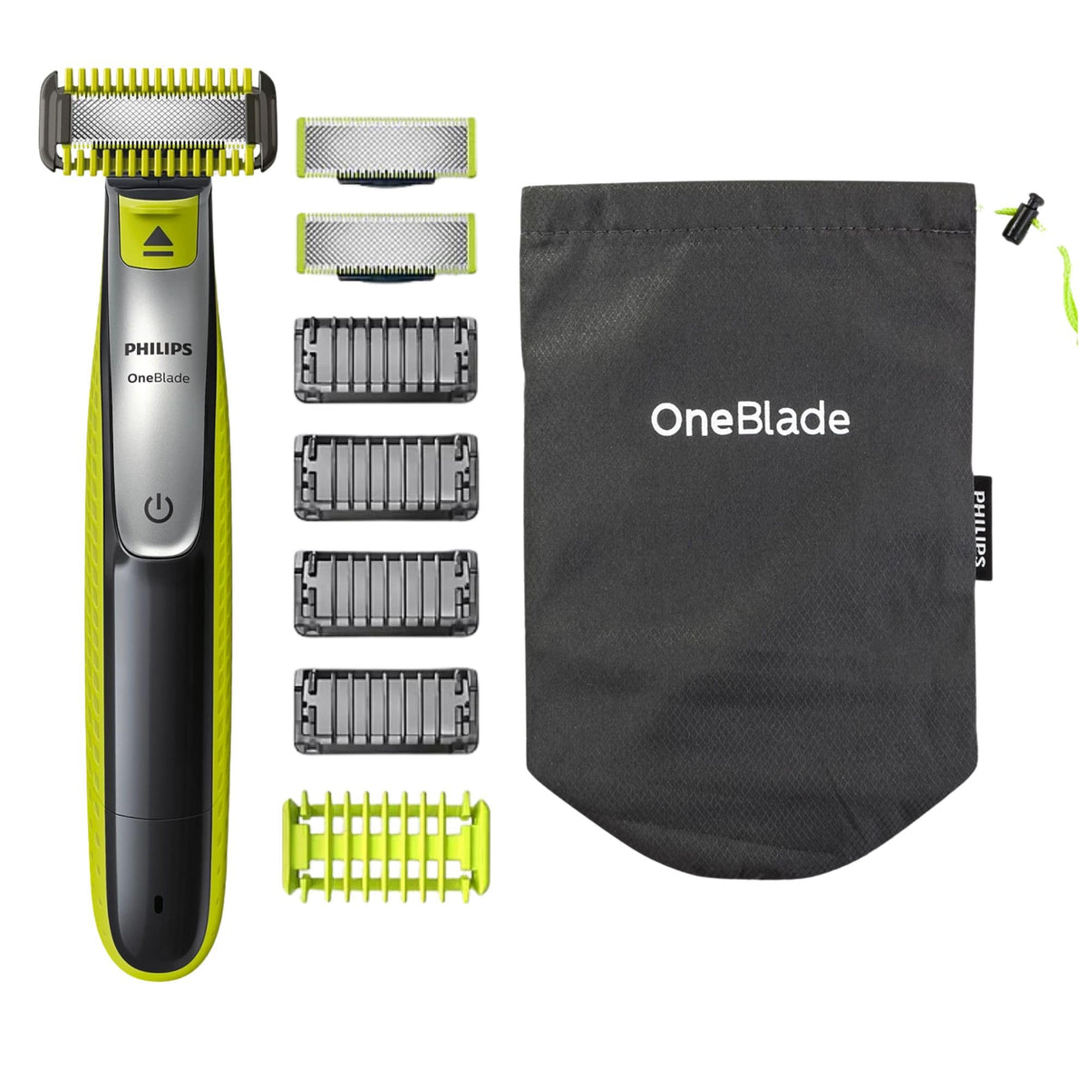 PHILIPS OneBlade vue de face avec peigne de 5mm