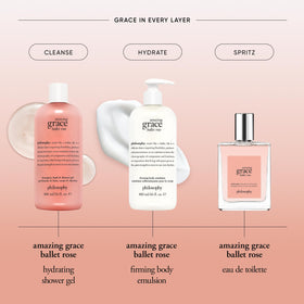 philosophy Amazing Grace Ballet Rose parfum vaporisé sur peau