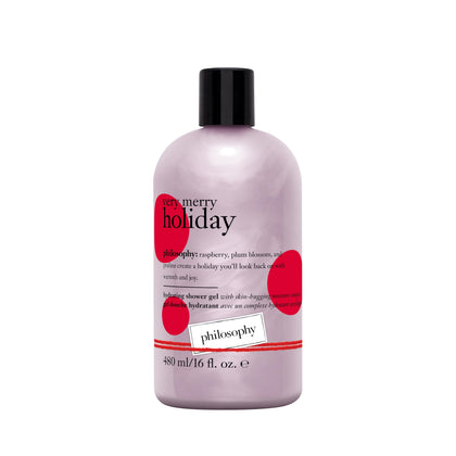 philosophy Gel Douche Édition Limitée 16oz vue avant avec design festif