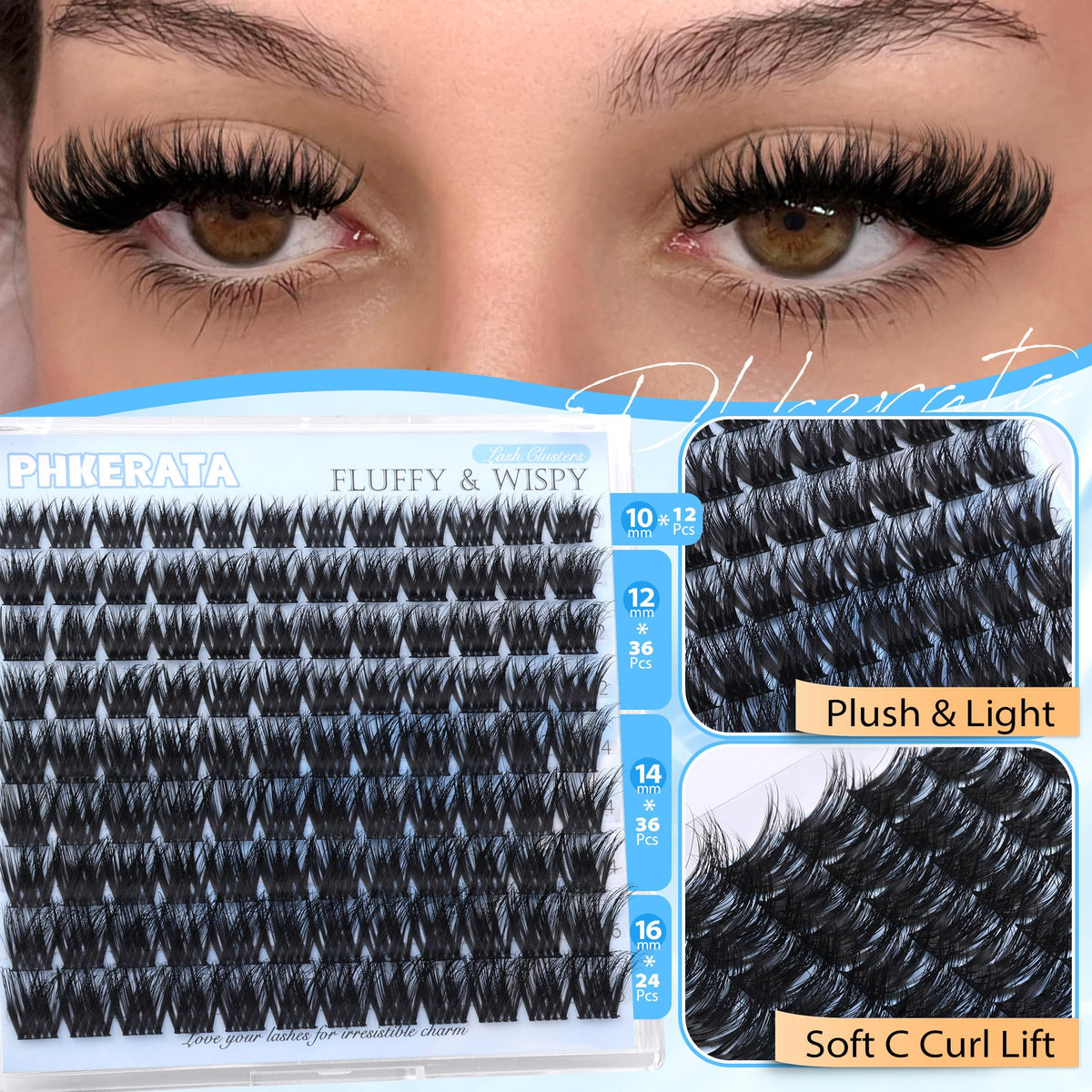 PHKERATA Faux Cils, bande ultra-fine