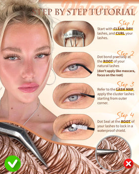 PHKERATA faux cils ébouriffés bruns sur modèle