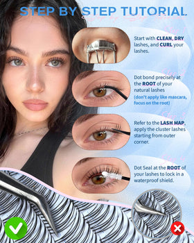 PHKERATA Faux Cils Manga bande claire invisible