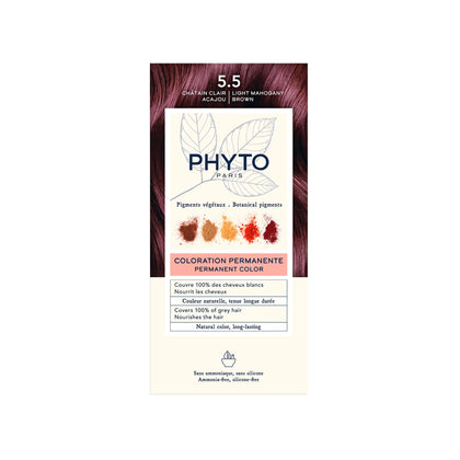 PHYTO Phytocolor 5.5 Châtaigne Très Clair vue avant avec emballage