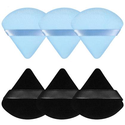 Pimoys éponge maquillage triangle 6 pcs en noir et bleu