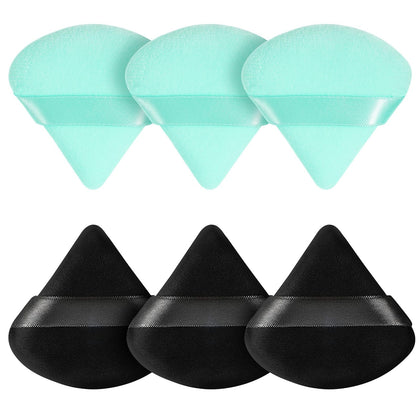 Pimoys Lot de 6 poudriers triangle en velours, vue de face