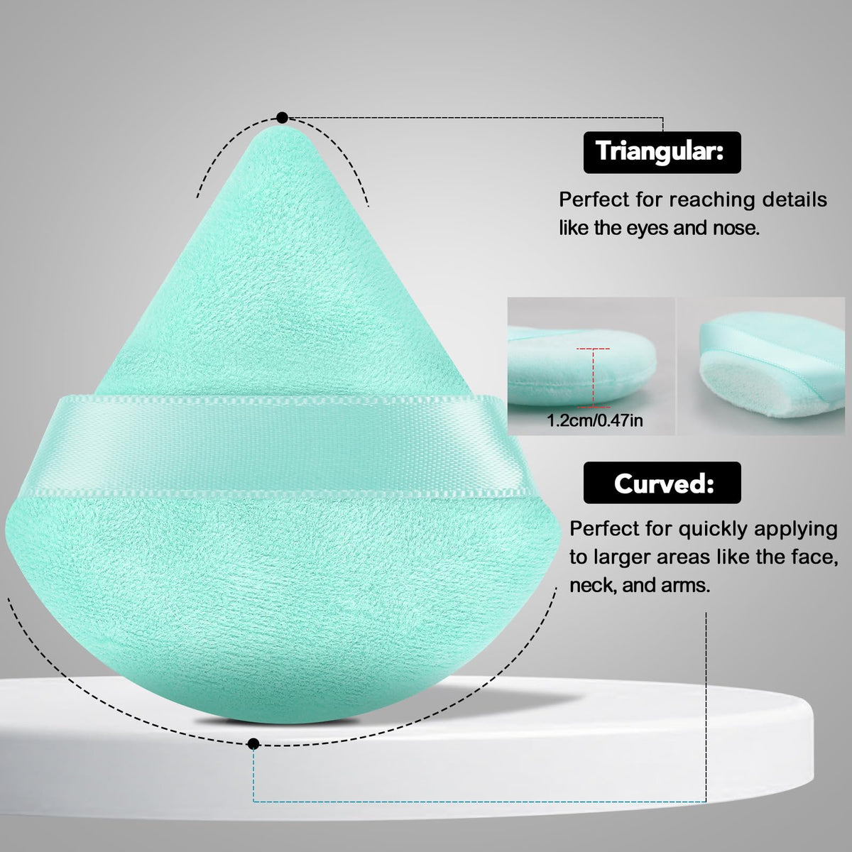 Pimoys Poudres Puff en fibre douce, gros plan sur le matériau
