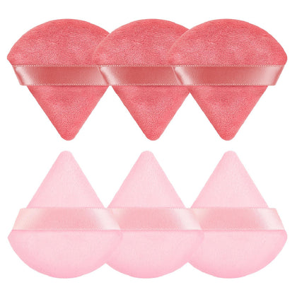 Pimoys Poudres Puff Triangle 6 Pièces en rose, vue de face