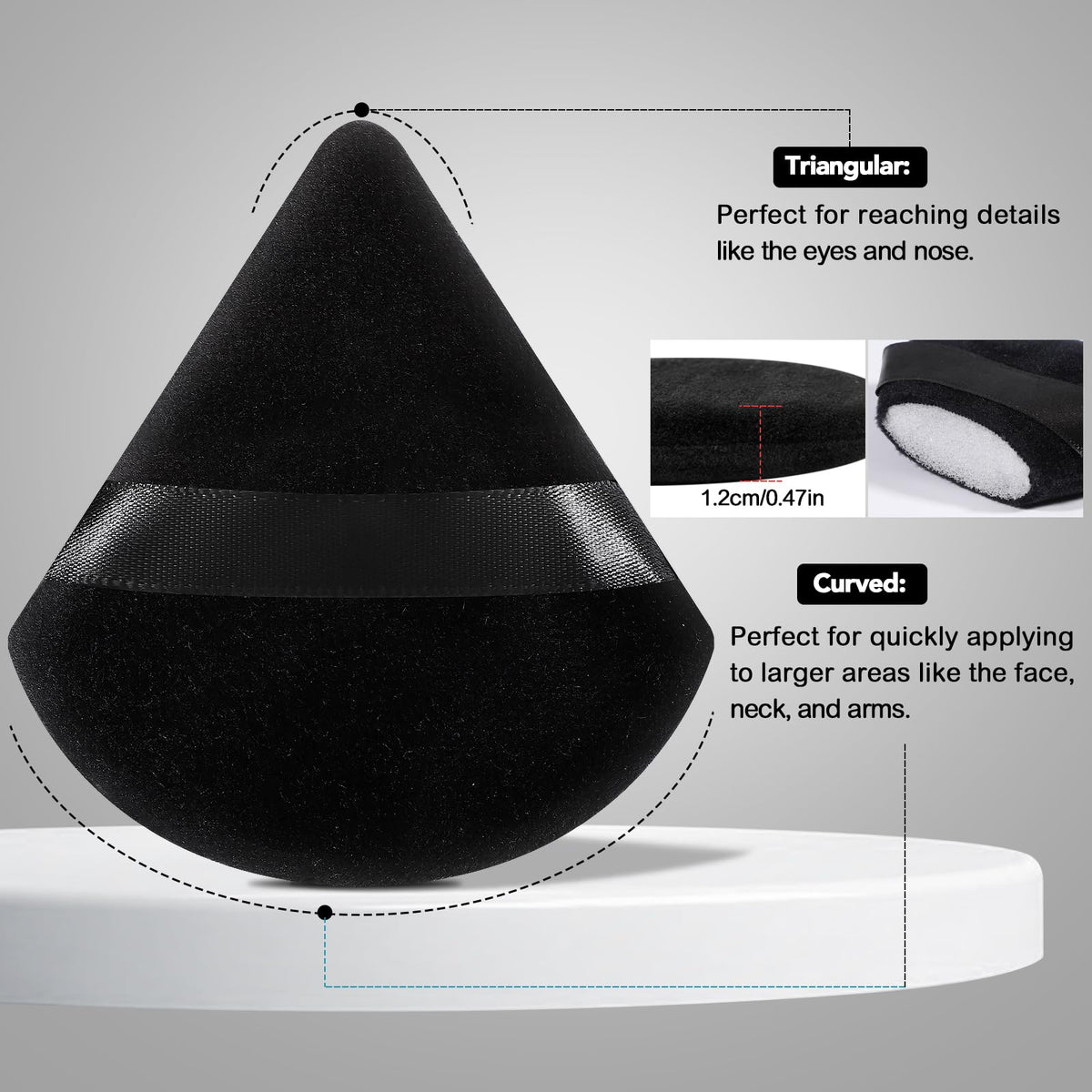 Pimoys Poudres Puff Triangle sur fond blanc