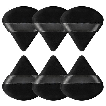 Pimoys Poudres Puffs 6 pièces triangle noir vue de face