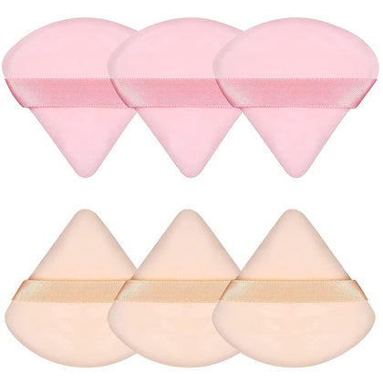 Pimoys Puffs de maquillage triangle en velours, 6 pièces