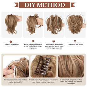 Pince à cheveux CJL HAIR portée sur un chignon décoiffé