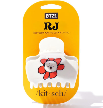 Pince à cheveux Kitsch BT21 RJ vue avant avec motif floral