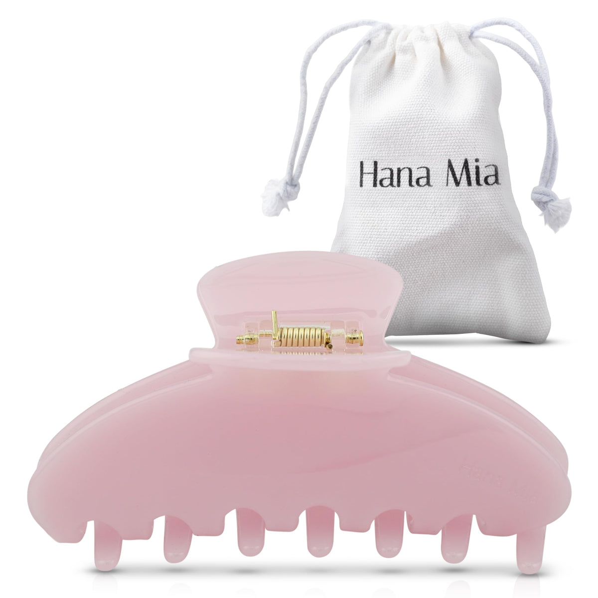 Pince à cheveux rose Hana Mia vue avant avec finition brillante