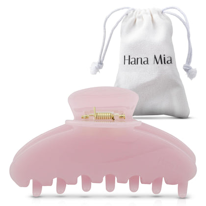 Pince à cheveux rose Hana Mia vue avant avec finition brillante