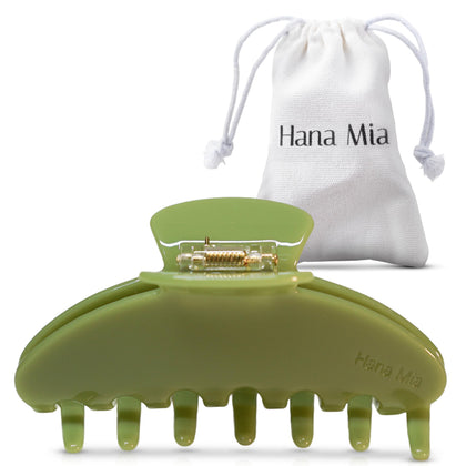 Pince à cheveux verte Hana Mia 10 cm vue de face