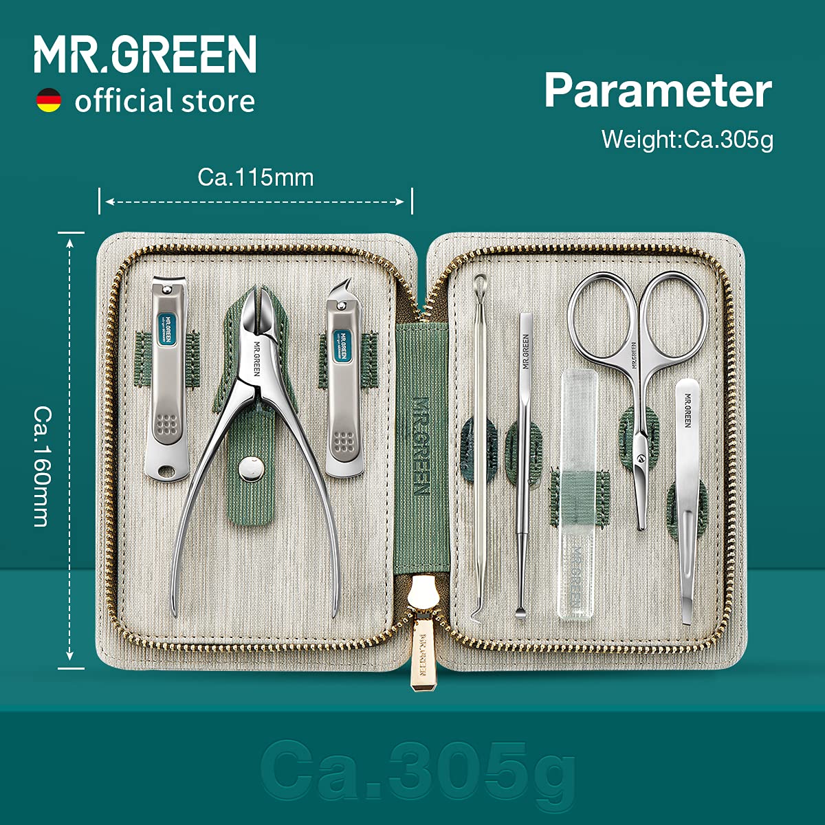 Pince à épiler et ciseaux à poils faciaux du kit MR.GREEN