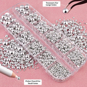 Pince à épiler et crayon de prélèvement pour perles à ongles