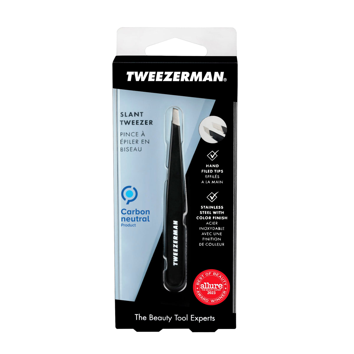 Pince à épiler Slant Midnight Sky de Tweezerman, vue arrière