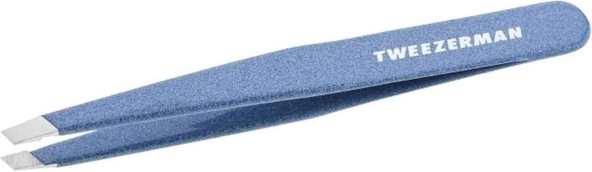 Pince à épiler Tweezerman Slant modèle Granite Sky vue de face
