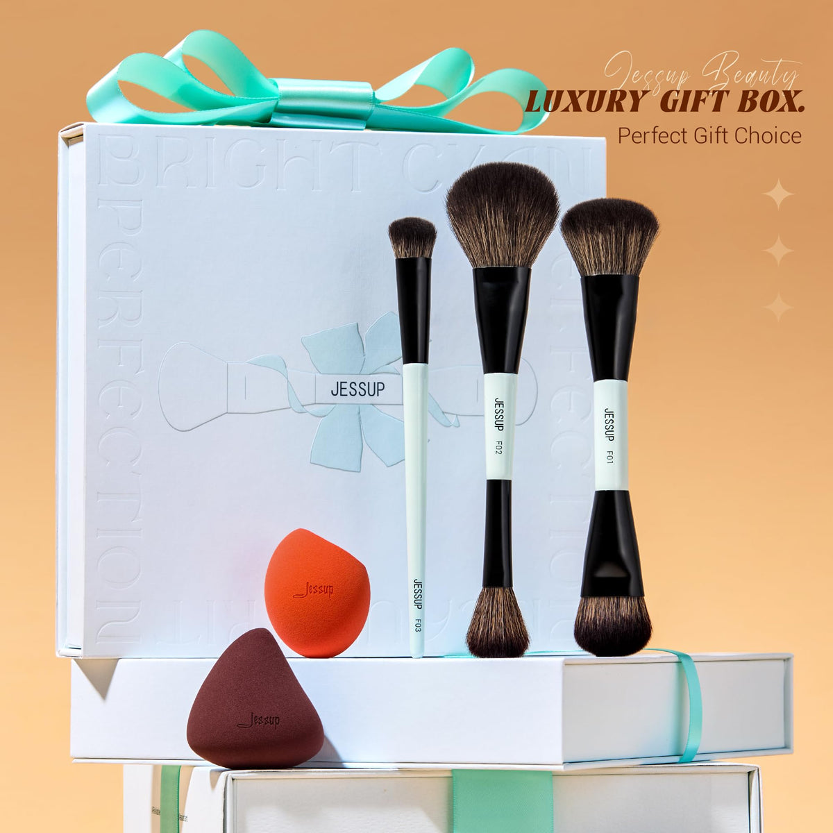 Pinceau à double embout pour maquillage avec poils synthétiques