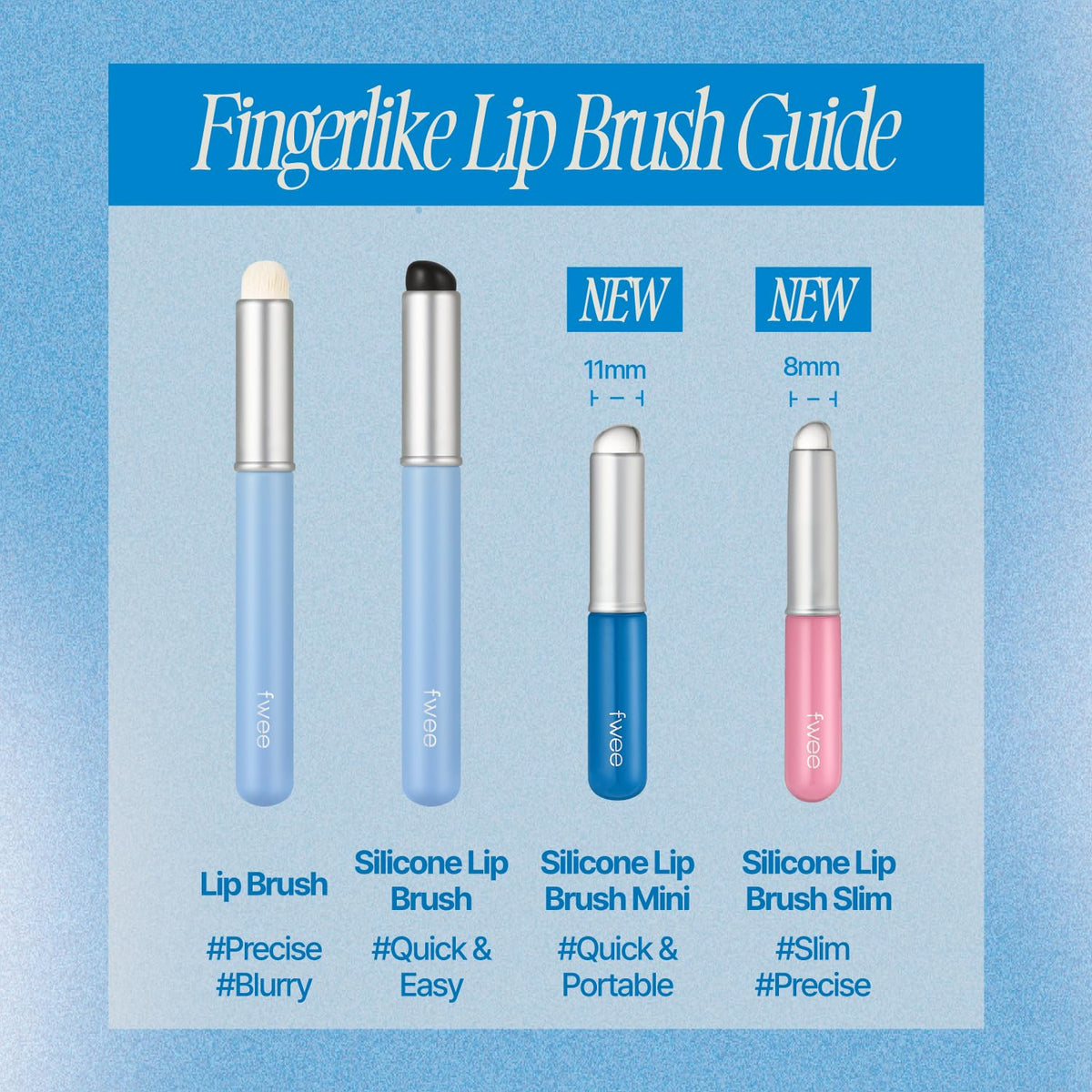 Pinceau à lèvres fwee en silicone, vue latérale