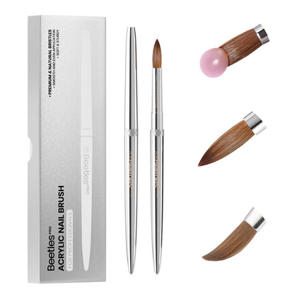 Pinceau à ongles acrylique Kolinsky 10# de couleur argentée