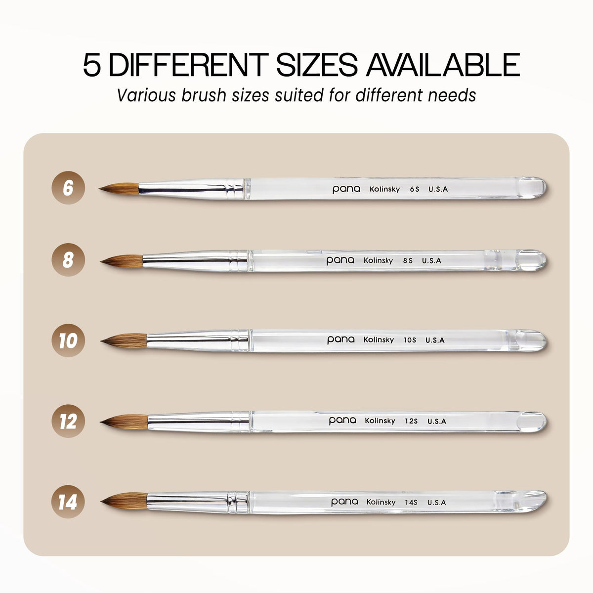 Pinceau à ongles PANA dans un kit de nail art