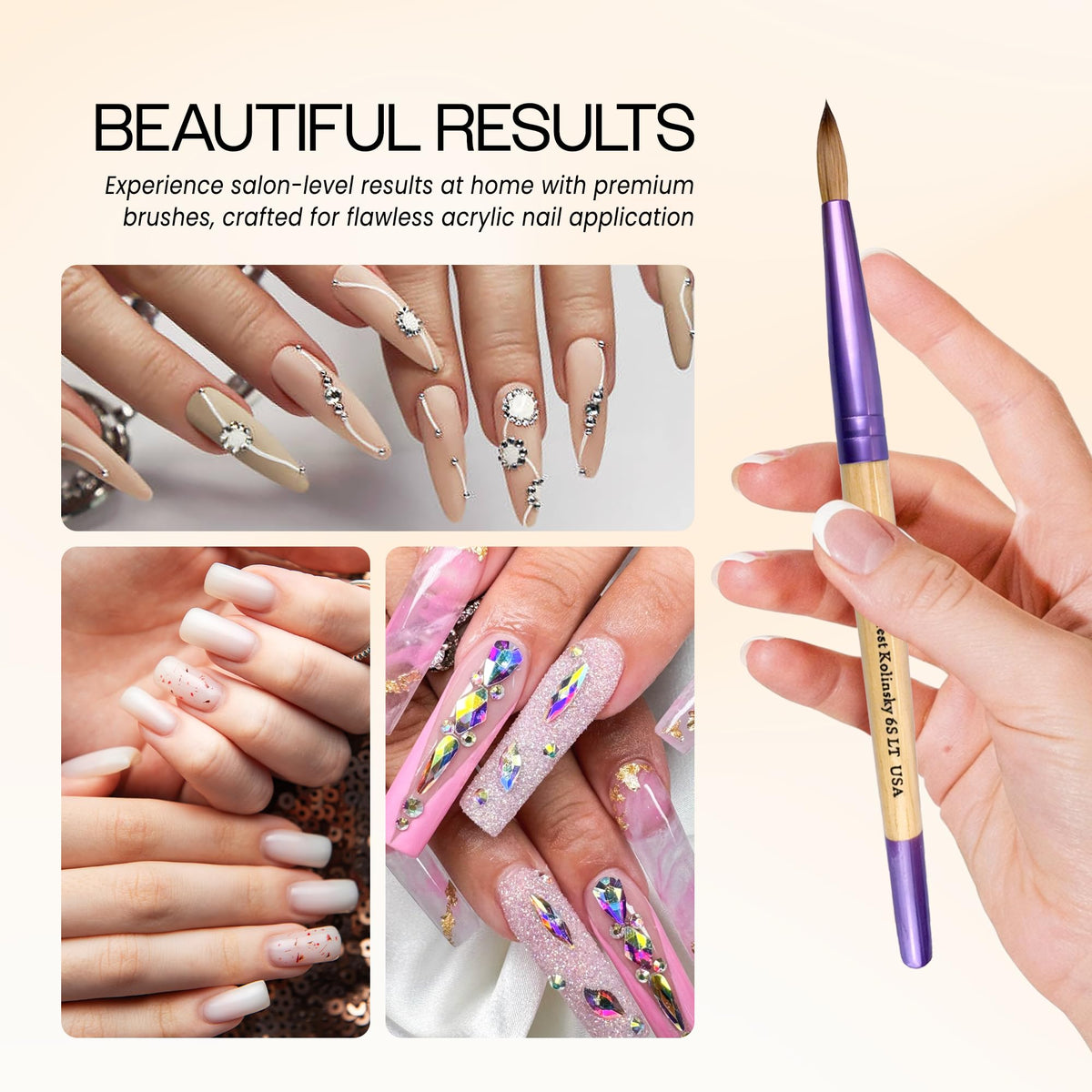 Pinceau à ongles PANA taille 6 sur fond neutre