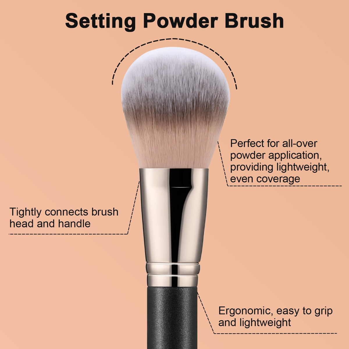 Pinceau à poudrer TEOYALL avec un fond de maquillage