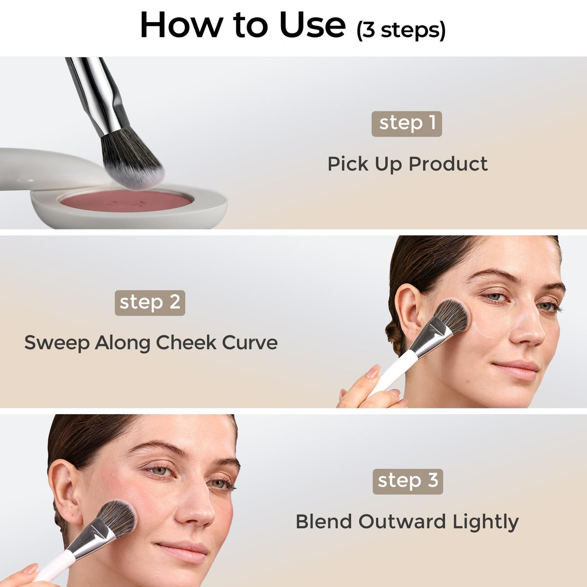 Pinceau ALBEAUT 202 utilisé pour l'application de maquillage