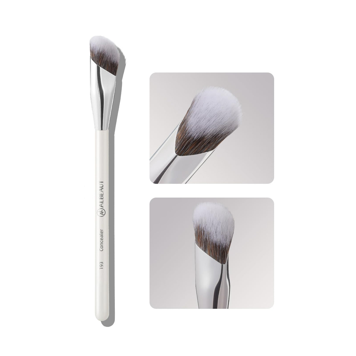 Pinceau correcteur angulé ALBEAUT vue de face avec poils doux