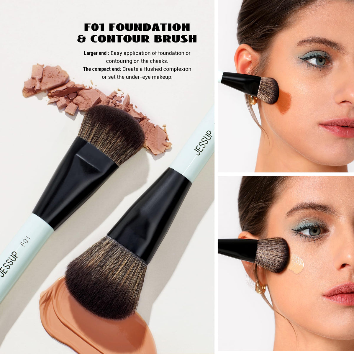 Pinceau double-face pour blush et enlumineur Jessup