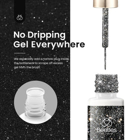 Pinceau fin intégré du vernis gel pailleté argent