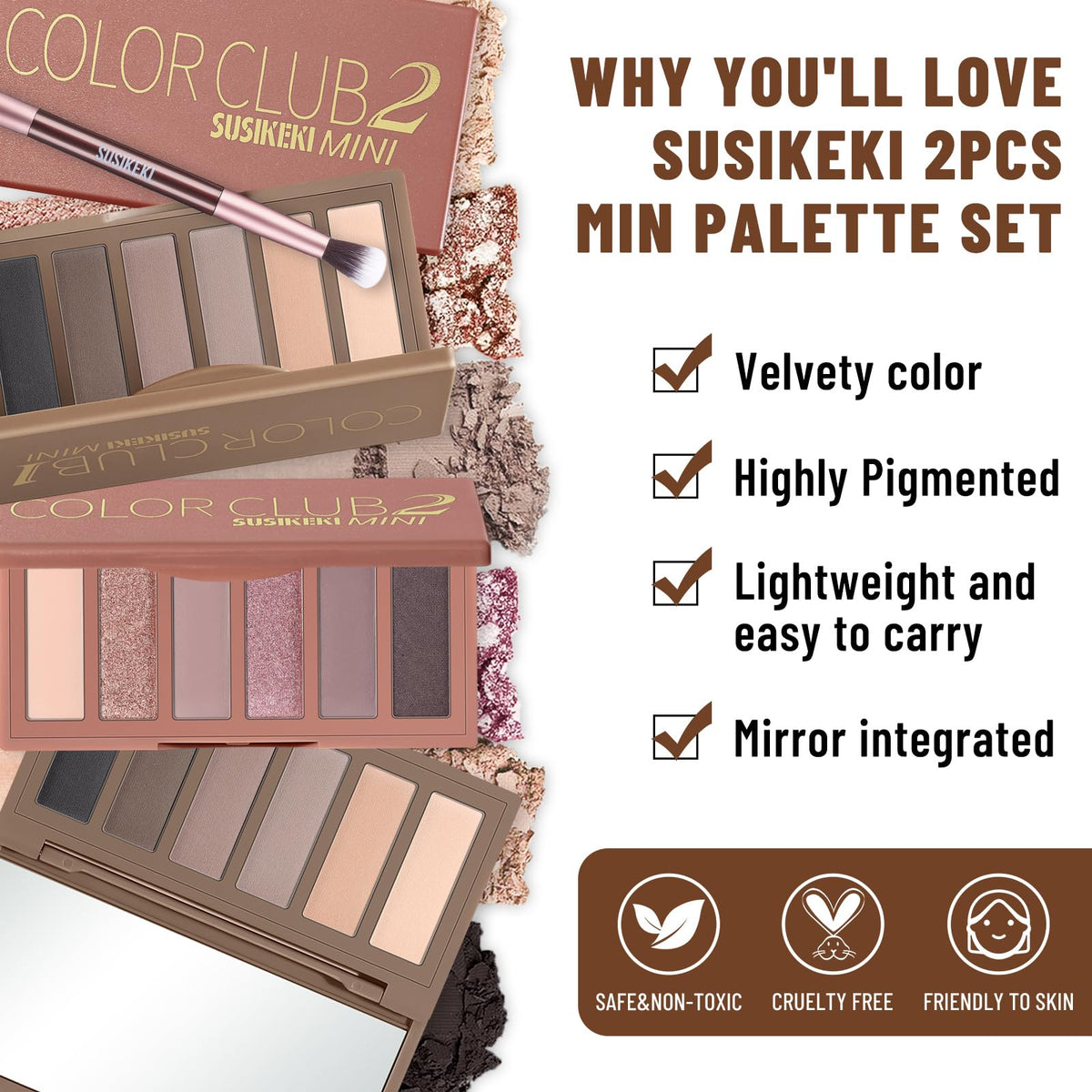 Pinceau inclus avec la palette de fards à paupières SUSIKEKI