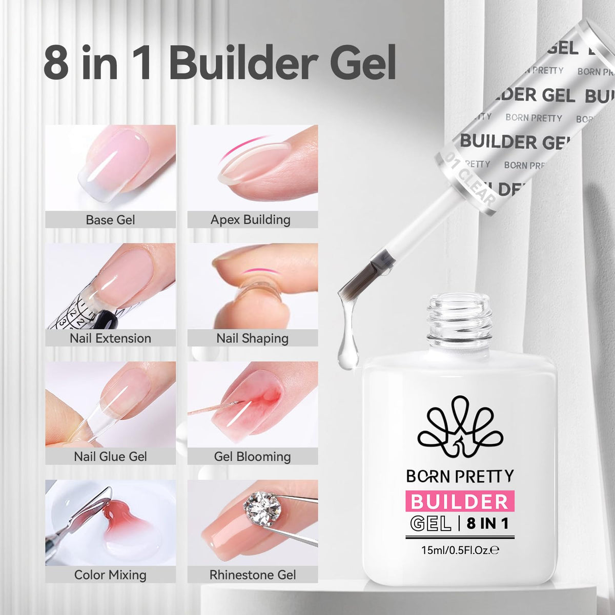 Pinceau intégré du gel à ongles Born Pretty 8-en-1