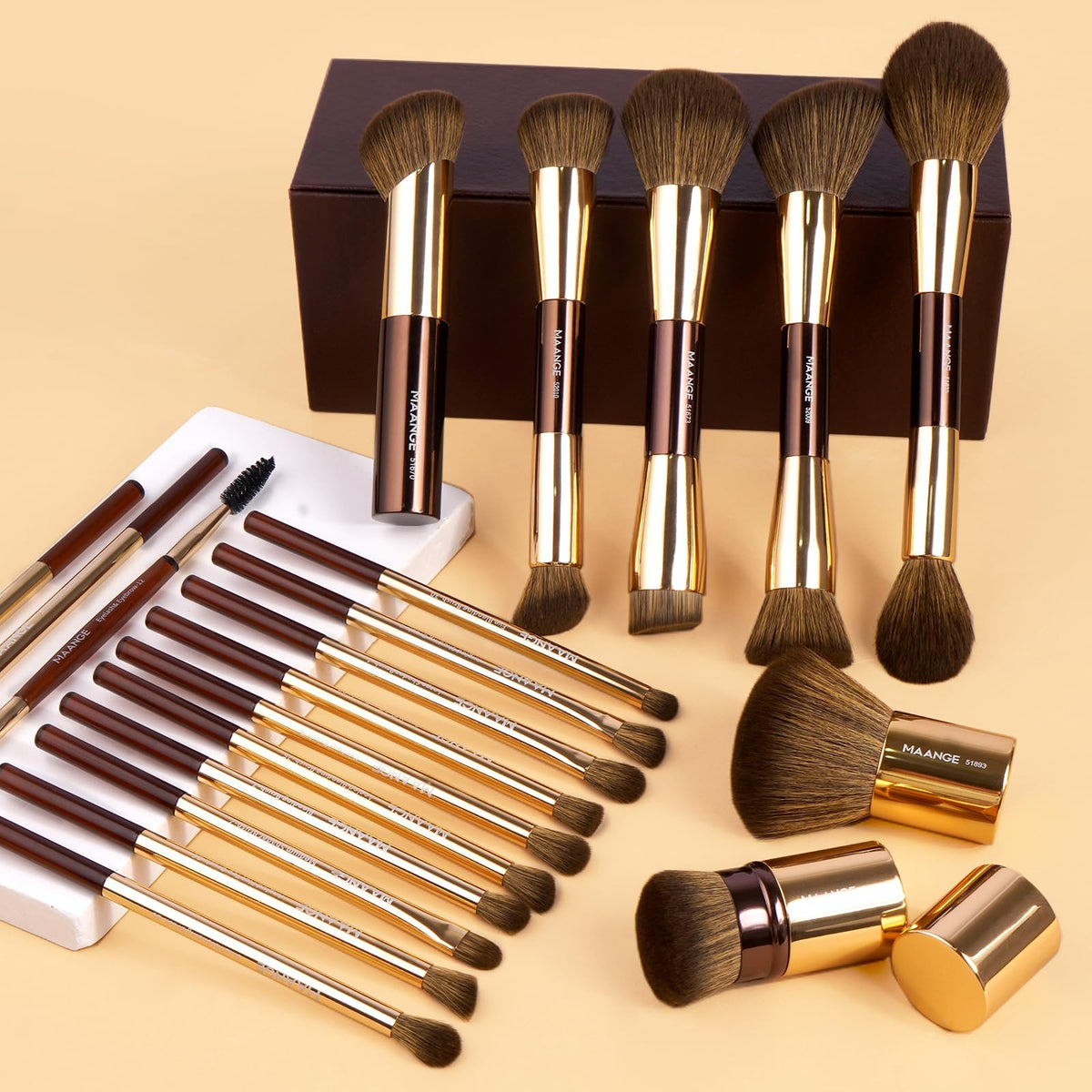 Pinceau kabuki double embout MAANGE avec poils doux