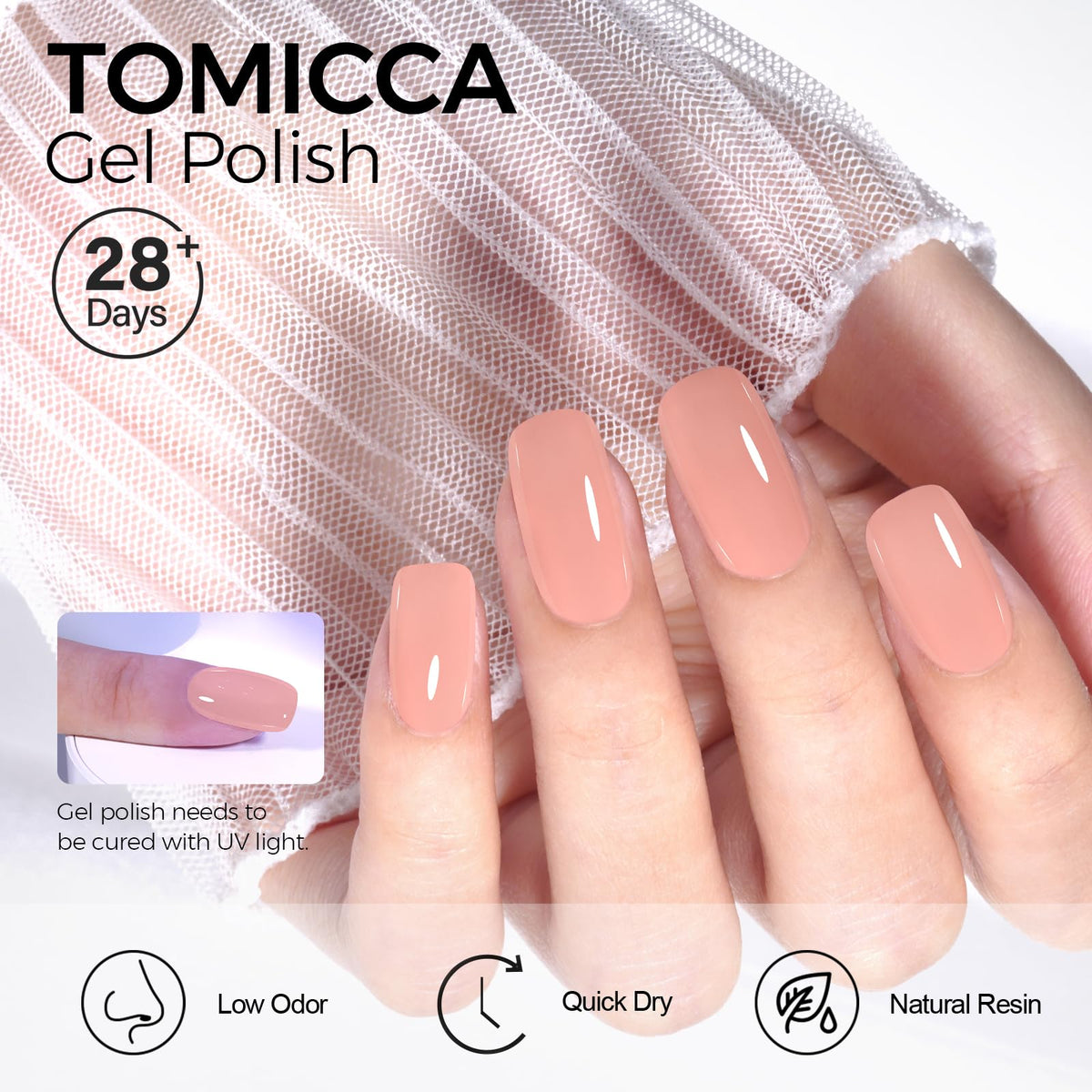 Pinceau large du vernis à ongles gel TOMICCA