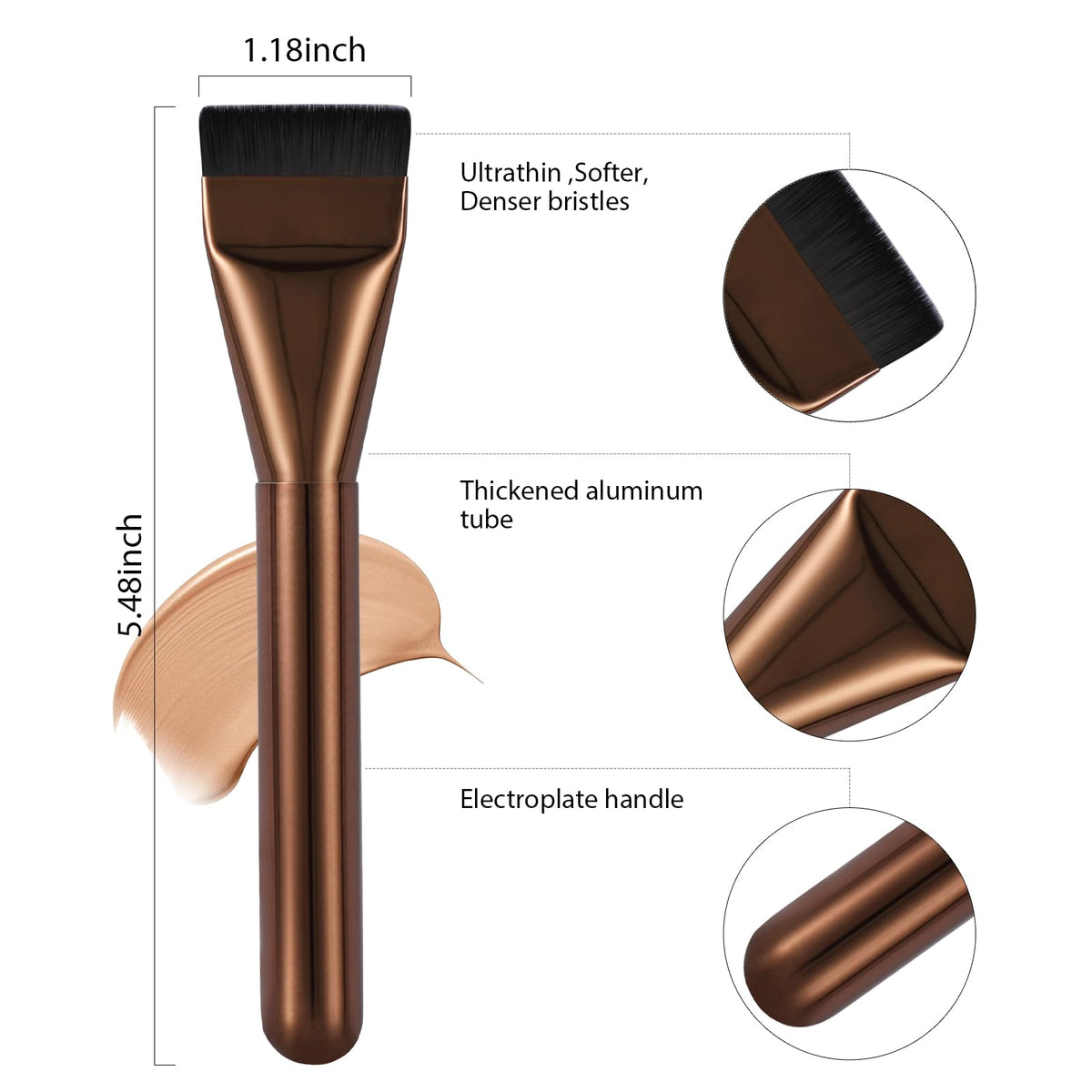 Pinceau plat BEAUTYFACTOR sur fond blanc
