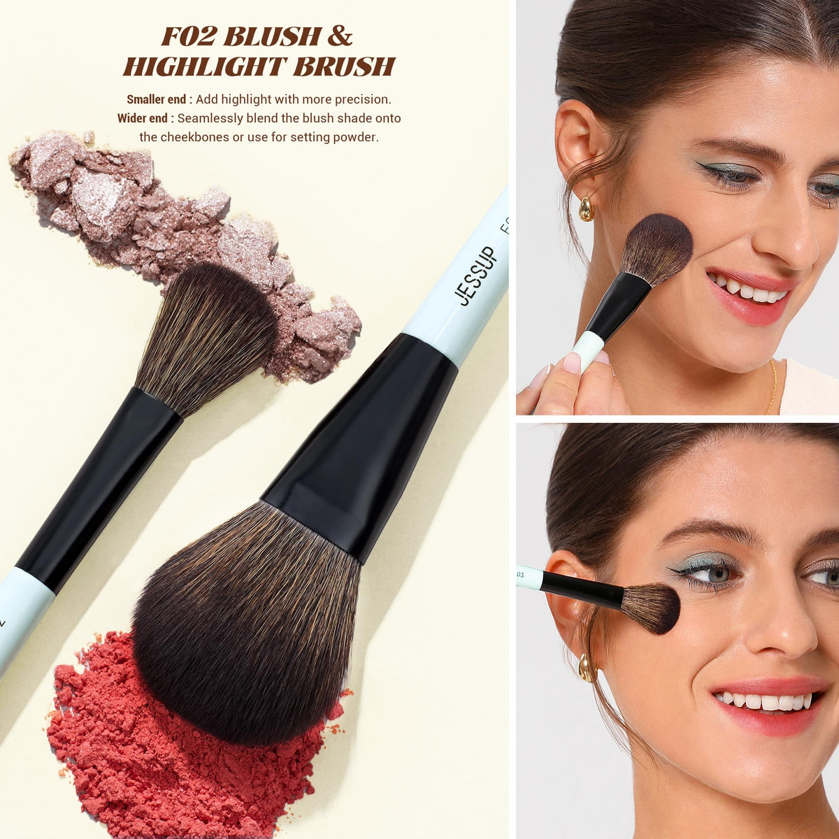 Pinceau pour contouring Jessup avec un design ergonomique