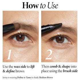 Pinceau sculptant du Stick à sourcils Define-n-Tame de Laura Geller.
