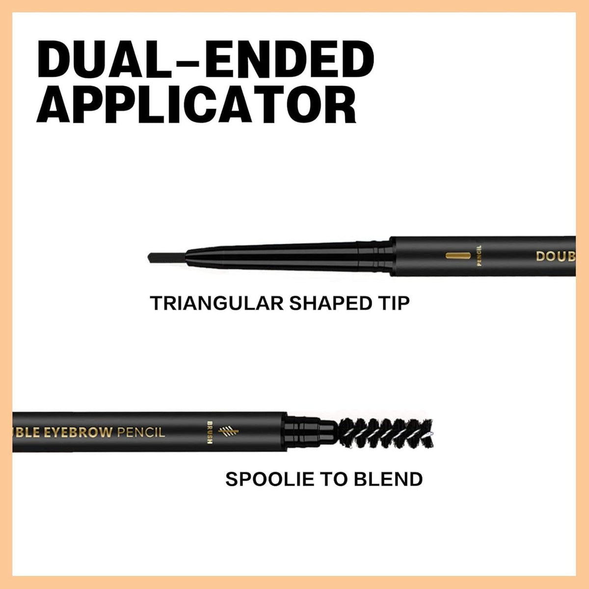 Pinceau spoolie inclus pour mélanger le crayon à sourcils