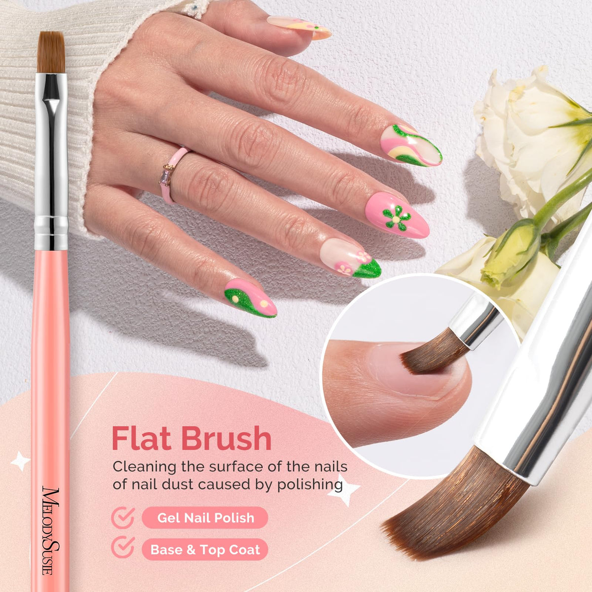 Pinceaux à ongles MelodySusie avec poignées ergonomiques