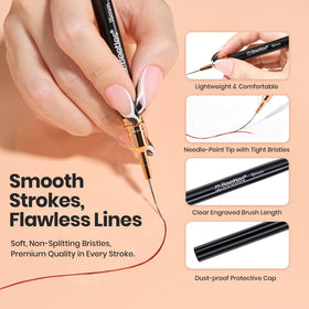 Pinceaux de liner beetles en action sur des ongles