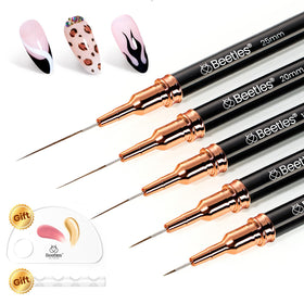 Pinceaux de liner pour ongles beetles 5pcs vue de face