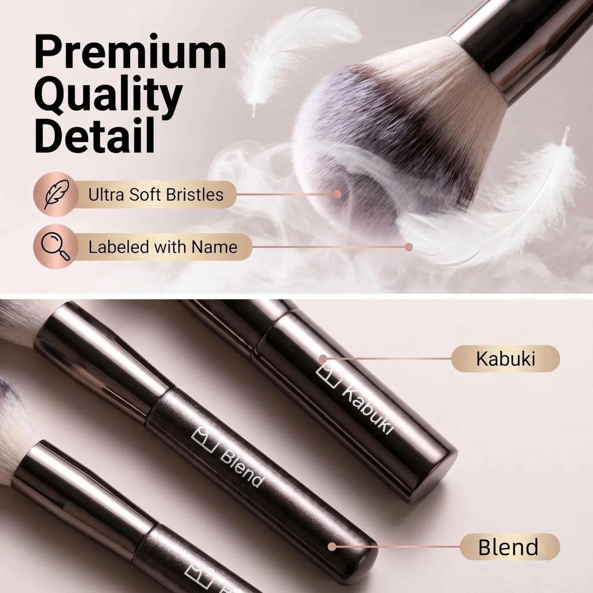Pinceaux de maquillage BS-MALL adaptés aux cosmétiques liquides et en poudre