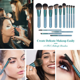 Pinceaux de maquillage BS-MALL en utilisation sur un modèle