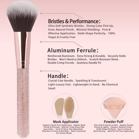 Pinceaux de maquillage HEDIVIA avec poils synthétiques doux