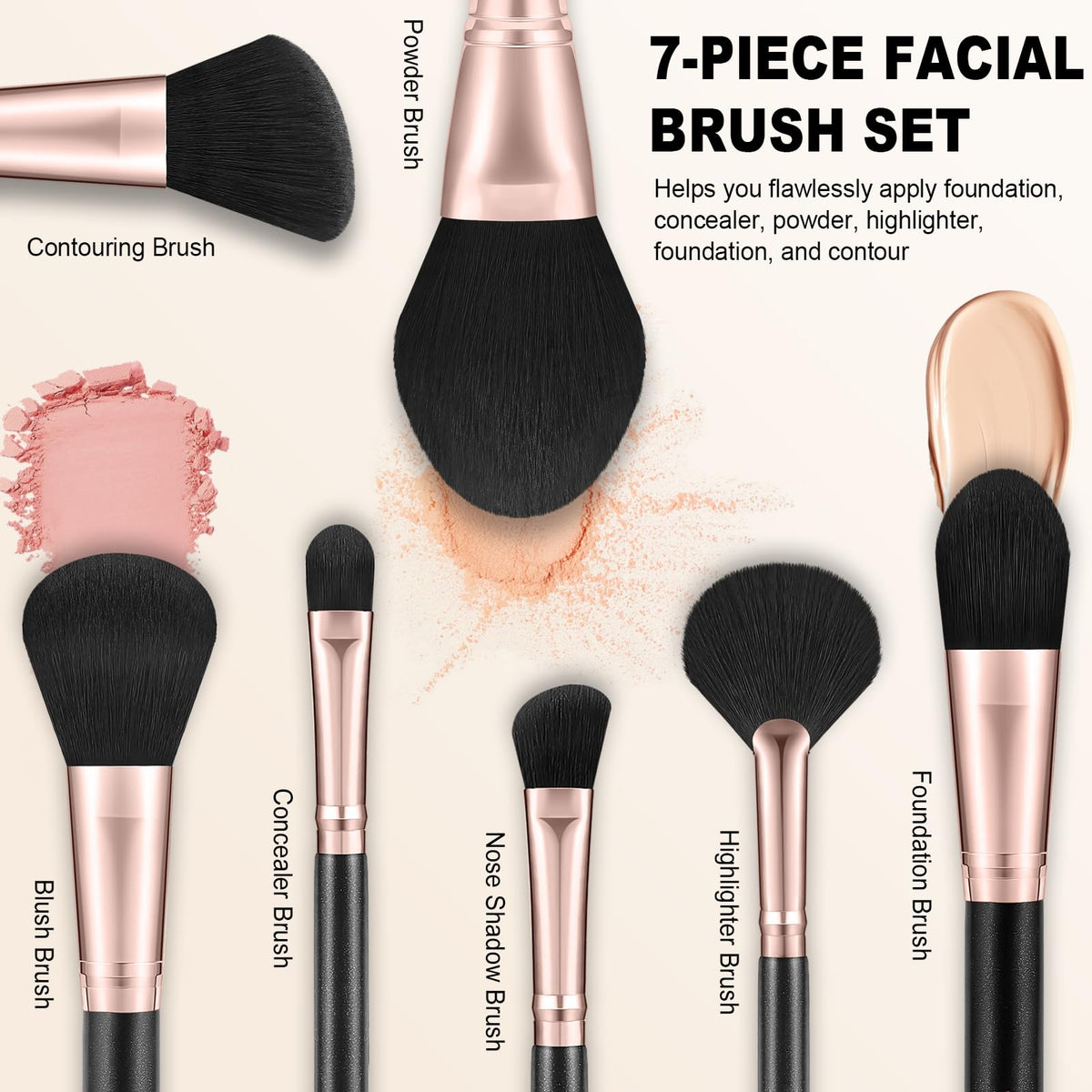 Pinceaux de maquillage HOIFA en fibres synthétiques