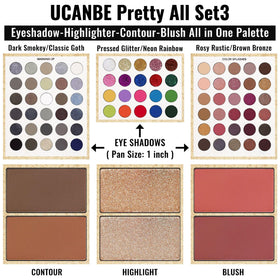 Pinceaux de maquillage inclus avec la palette UCANBE