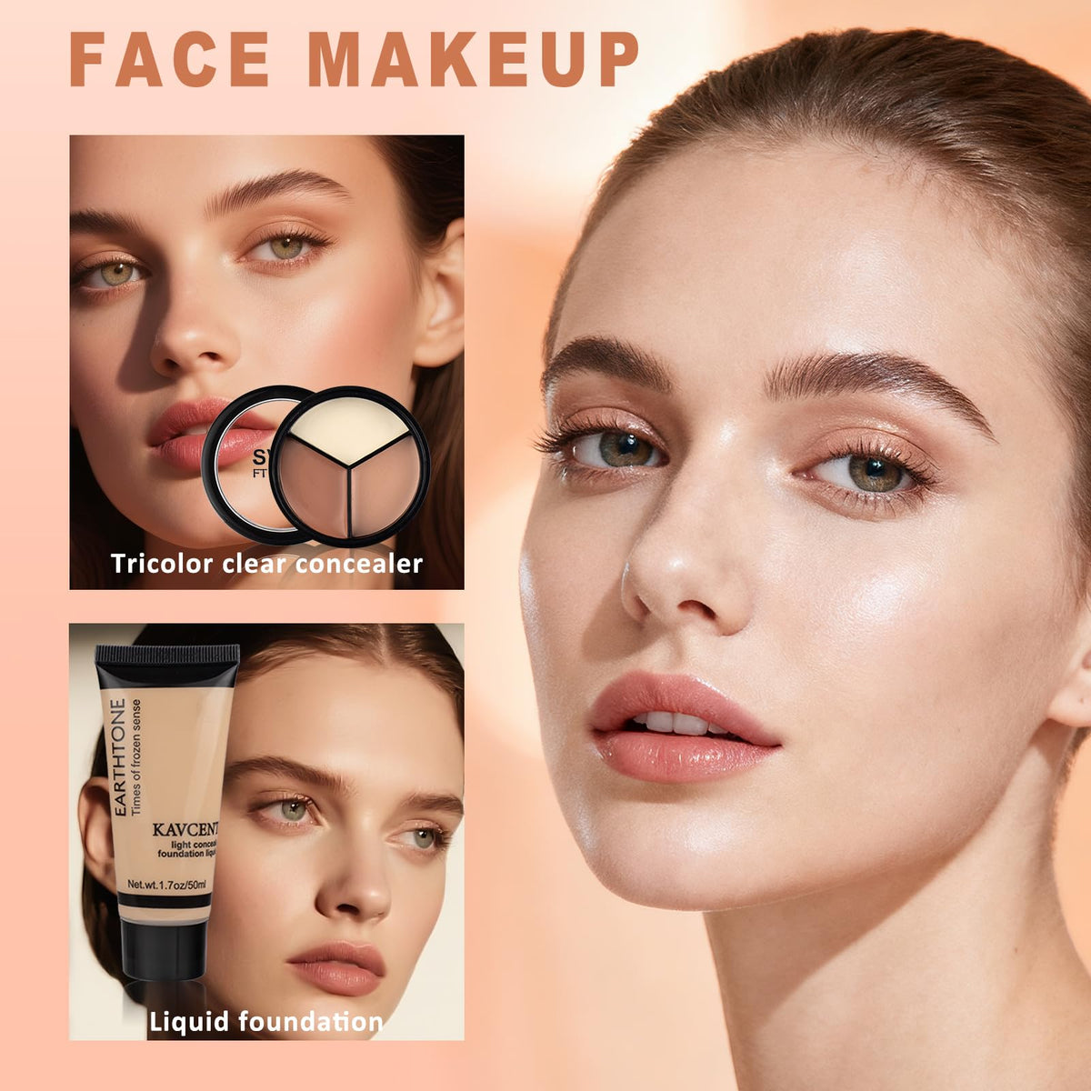 Pinceaux de maquillage inclus dans le kit KAVCENT